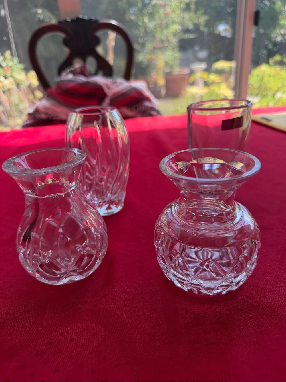 Set of 4 vintage Waterford small vases